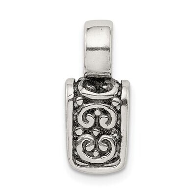 4.0mm with 6.3mm Ring Antiqued Casted Bail Sterling Silver SS3319, MPN: SS3319,