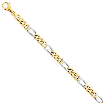7.85mm Polished Fancy Link Chain 9 Inch 14k Two-Tone Gold LK489-9, MPN: LK489-9, 191101652516