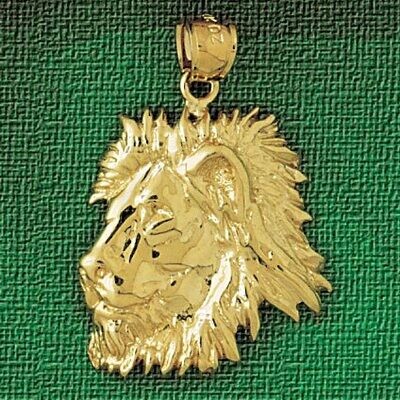 Dazzlers Jewelry Lion Head Pendant Necklace Charm Bracelet in Yellow, White or Rose Gold 1675, MPN:…