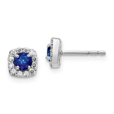 Sapphire Earrings 14k White Gold Diamond EM5589-SA-020-WA, MPN: EM5589-SA-020-WA, 191101838613