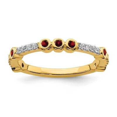Garnet &amp; Diamond Ring 14k Gold SK2064, MPN: SK2064, 191101214127