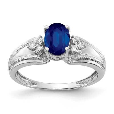 7x5mm Oval Sapphire Aaa Diamond Ring 14k White Gold Y4450S/AAA, MPN: Y4450S_AA, 883957395623