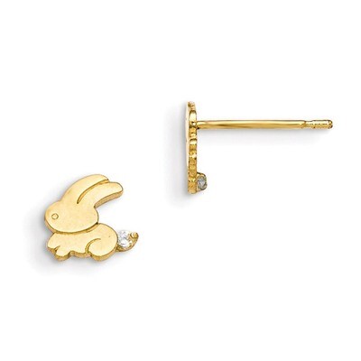 CZ Children&#39;S Bunny Post Earrings 14k Gold GK825, MPN: GK825, 191101001512