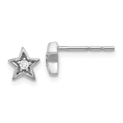 SI1/SI2 G H I Star Post Earrings 14k White Gold Lab Grown Diamond EM5510-005-WLG, MPN: EM5510-005-W…