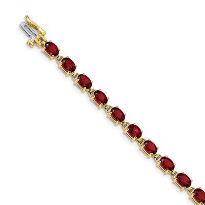 6x4mm Oval Garnet bracelet 14k Gold BM4500-GA-Y, MPN: BM4500-GA-Y, 883957078533