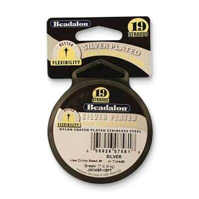 Beadalon 19 Strand Silver-plated .015 inch Diameter 15 Feet Wire CRD860/15, MPN: CRD860/15, 6542071…