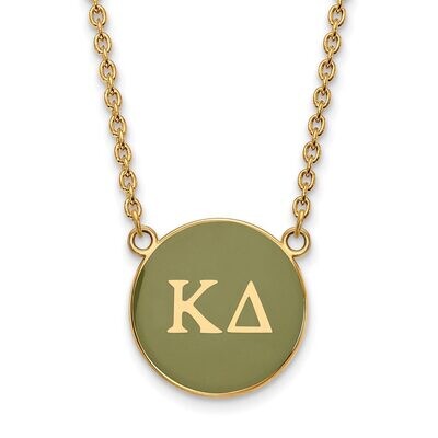 Kappa Delta Small Enameled Pendant with 18 Inch Chain Gold-plated Silver GP030KD-18, MPN: GP030KD-1…