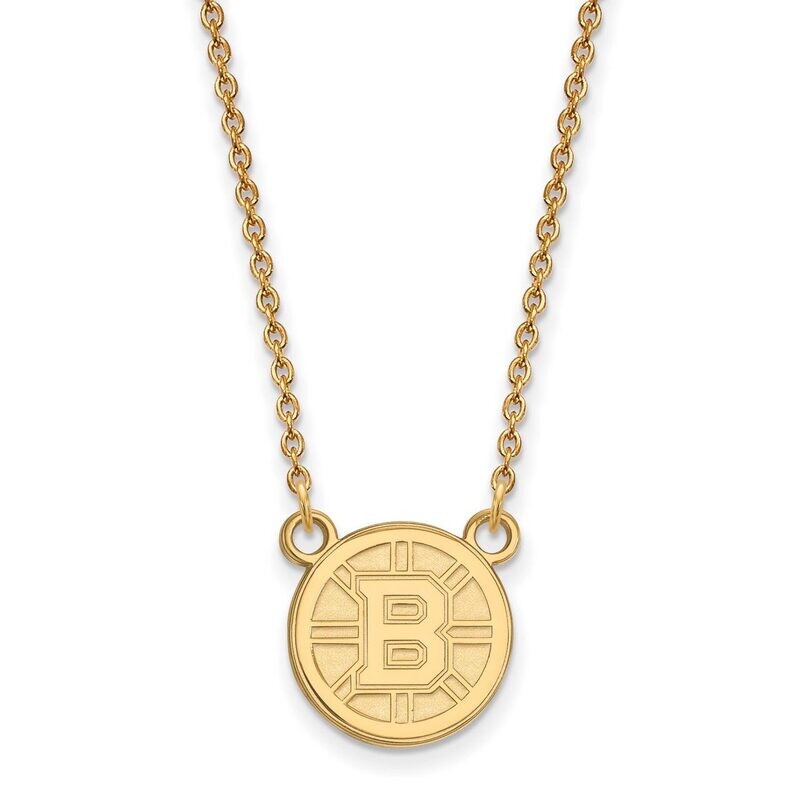 Boston Bruins Small Pendant with Chain Necklace 14k Yellow Gold 4Y015BRI-18, MPN: 4Y015BRI-18, 8867…