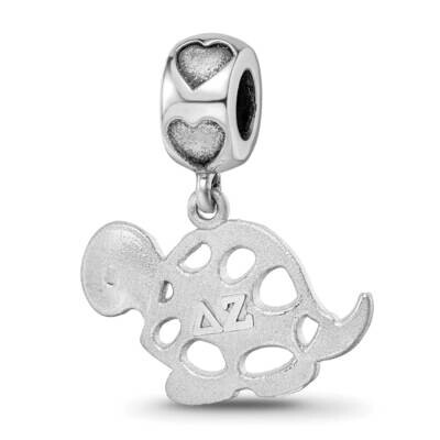 Delta Zeta Turtle on Heart Bead Sterling Silver Rhodium-plated DZ003BD2-SS, MPN: DZ003BD2-SS, 63440…