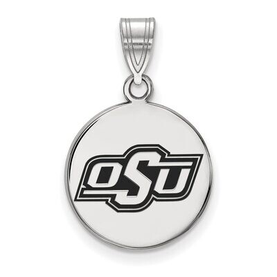 Oklahoma State University Medium Enamel Disc Pendant Sterling Silver SS039OKS, MPN: SS039OKS, 88677…