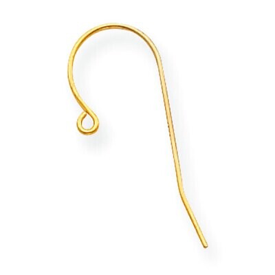 .026 inch Wire Shepherd Hook Component 14k Yellow Gold YG827, MPN: YG827,