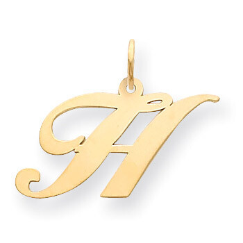 Initial H Charm 14K Gold Medium Fancy Script YC652H, MPN: YC652H, 886774136752
