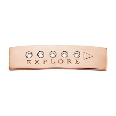 Nikki Lissoni Rose Gold-plated Medium Tag of 42 x 9 mm with Swarovski Stones Explore T1018RGM, MPN:…