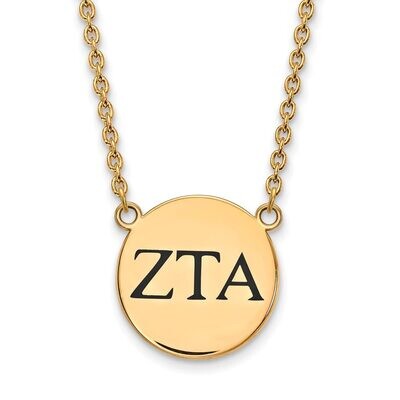 Zeta Tau Alpha Small Enameled Pendant with 18 Inch Chain Gold-plated Silver GP017ZTA-18, MPN: GP017…