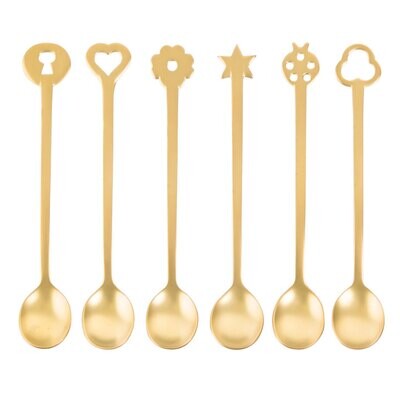 Sambonet  Party Items Lucky Charms Party Spoons 6 Pieces Giftboxed 52649G22, MPN: 52649G22,