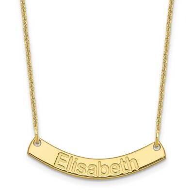Polished Curved Arial Rounded Bar Necklace 10k Gold Small 10XNA1234Y, MPN: 10XNA1234Y, 196904158883