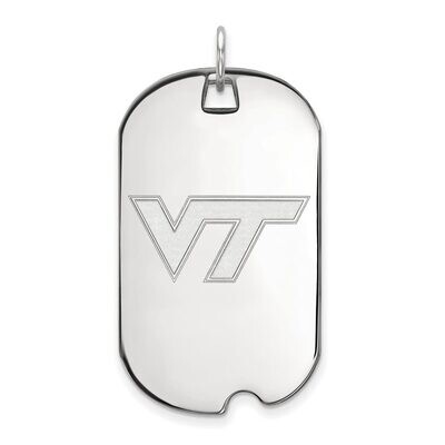 Virginia Tech Large Dog Tag 10k White Gold 1W022VTE, MPN: 1W022VTE, 886774783307