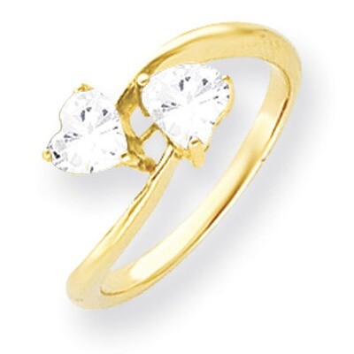5mm Heart Cubic Zirconia Ring 14k Gold Y4584CZ Diamond, MPN: Y4584CZ, 883957445137