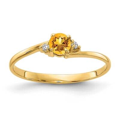 4mm Citrine A Diamond Ring 14k Gold Y4712CI/A, MPN: Y4712CI_AA, 883957594989