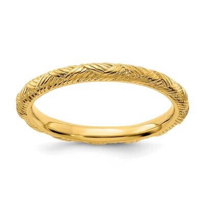 Polished Ring Sterling Silver &amp; Gold-plated QSK2054, MPN: QSK2054, 191101923944