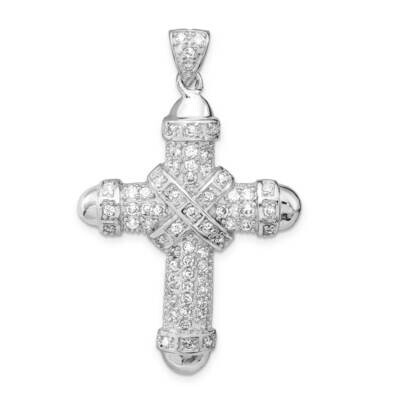 Sterling Silver CZ Cross Pendant JPS1237