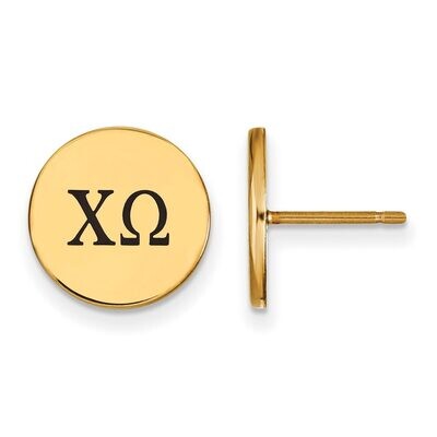 Chi Omega Enameled Post Earrings Gold-plated Silver GP033CHO, MPN: GP033CHO, 886774935621