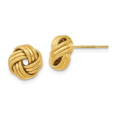 Leslie&#39;s Knot Polished Diamond-cut Post Earrings 14k Gold HB-LE1397, MPN: LE1397, 191101758072
