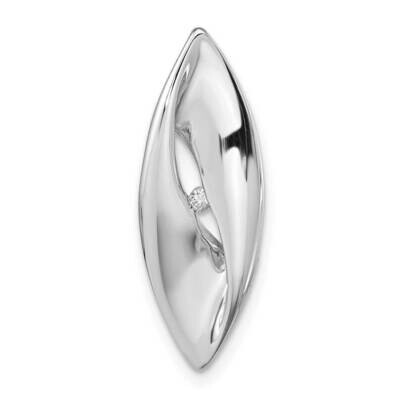 Polished Fancy Diamond Chain Slide 24 Inch Sterling Silver Rhodium-Plated QP5586, MPN: QP5586,
