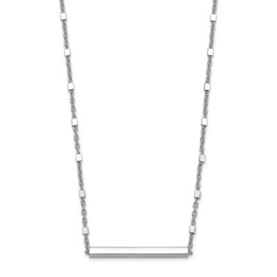 Leslie&#39;s Polished with 1.25 Inch Extender Necklace Sterling Silver Rhodium-plated HB-QLF1176-15.5, …