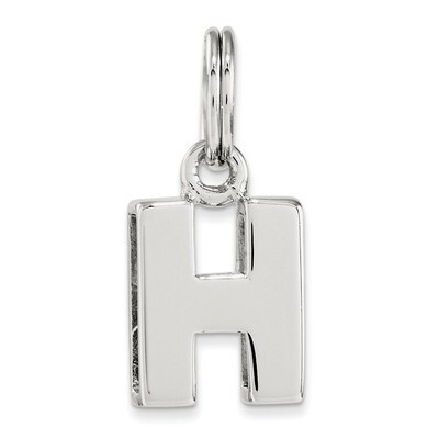 Letter H Charm Sterling Silver QC8460H, MPN: QC8460H, 191101363818