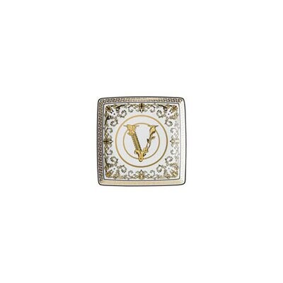 Versace Virtus Gala White Canape Dish 4 3/4 Inch Square, MPN: 11940-403730-15253, 790955174191