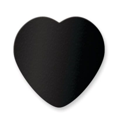 1 7/8 x 1 7/8 Heart Black Anodized Aluminum Plates-Sets of 6  GM3727-BA, MPN: GM3727-BA,