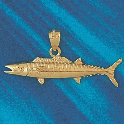 Dazzlers Jewelry Salmon Fish Pendant Necklace Charm Bracelet in Yellow, White or Rose Gold 597, MPN…