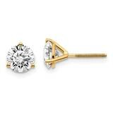 1 1/2ctw SI1/SI2 G H I Lab Grown Diamond 3 Prong Screwbk Earrings 14k Yellow Gold EM1007S-150-LG, M…