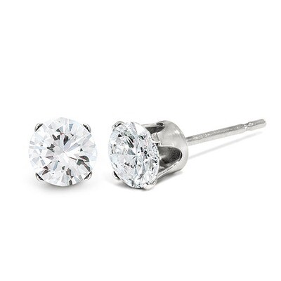 0.60ct I2 K-L Diamond Stud Push-on Post Earrings 14k White Gold ST1-60W, MPN: ST1-60W, 883957370217