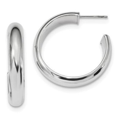 Post Hoop Earringss Sterling Silver Rhodium-plated Polished QE13209, MPN: QE13209, 191101234088