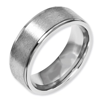 Ridged Edge 8mm Brushed and Polished Band - Stainless Steel SR91 by Chisel, MPN: SR91, 886774425962