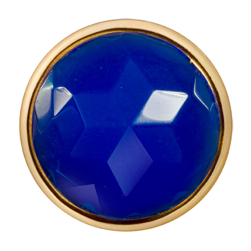 Nikki Lissoni Faceted Dark Blue Glass Gold-Plated 33mm Coin C1368GM, MPN: C1368GM, 8718627469156