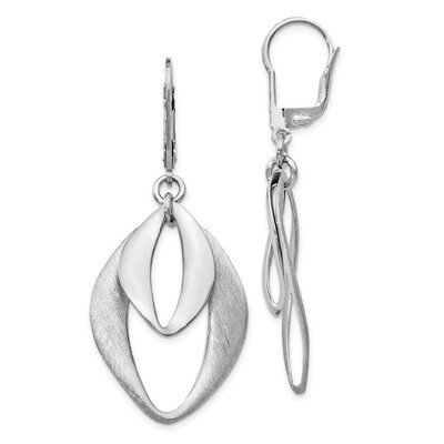 Leslie&#39;s Brushed Dangle Leverback Earrings Sterling Silver Polished HB-QLE569, MPN: QLE569, 1911015…