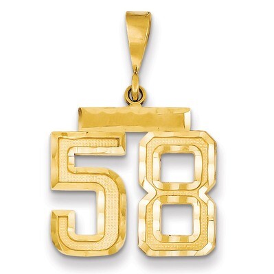 Number 58 Charm 14k Gold Medium Diamond-cut  MN58, MPN: MN58, 883957139401