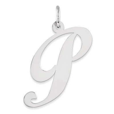 Script Initial P Charm Sterling Silver Fancy QC5090P, MPN: QC5090P, 883957518855