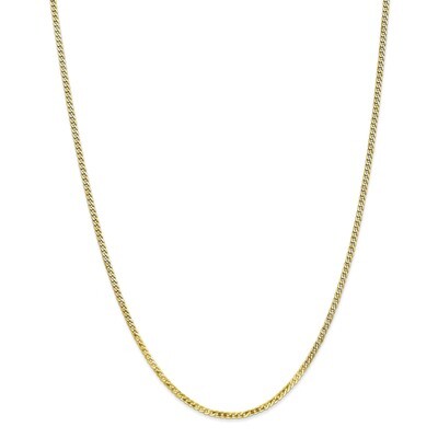 16 Inch 2.2mm Flat Beveled Curb Chain 10k Gold 10FBU060-16, MPN: 10FBU060-16, 191101596070