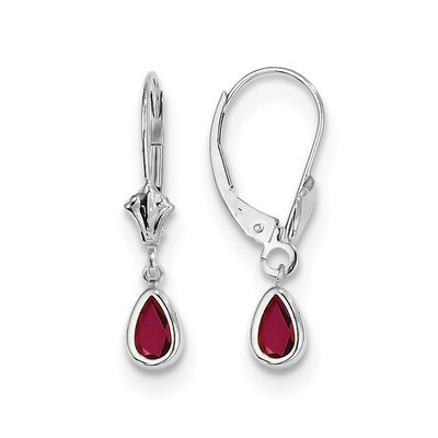 6x4mm July Ruby Earrings 14k white Gold XBE283, MPN: XBE283, 191101433641