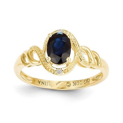 Genuine Sapphire Diamond Ring 10k Gold 10XB306, MPN: 10XB306, 883957345406