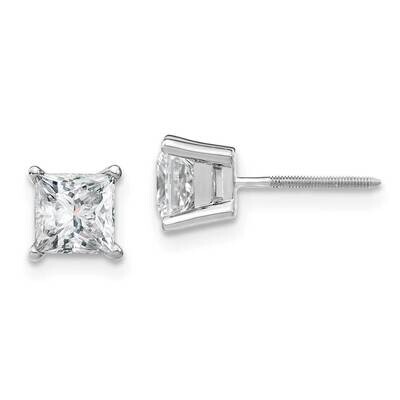 1.50ct. 5.0mm Princess G H I True Light Moissanite Earrings 14k White Gold WG365-10MT, MPN: WG365-1…