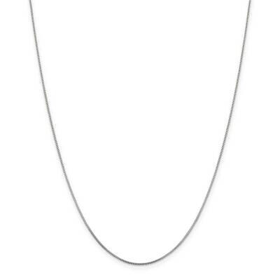 .8mm Box Chain 26 Inch Sterling Silver Rhodium-Plated QBX015R-26, MPN: QBX015R-26,