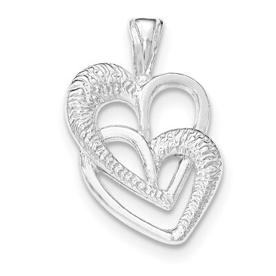 Polished 2 Hearts Pendant Sterling Silver QP4439