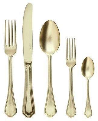 Sambonet Filet Toiras Diamond Pvd White Gold 5 Piece Place Setting S.H. 52956P93, MPN: 52956P93, 79…