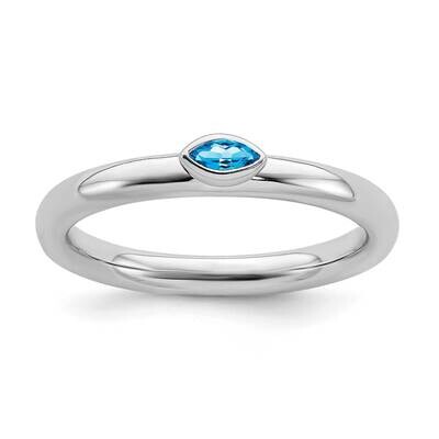 Blue Topaz Ring Sterling Silver QSK2135, MPN: QSK2135, 191101211492