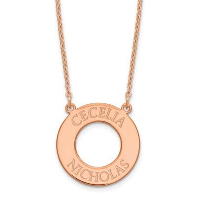 Open Circle with 2 Names Necklace Sterling Silver Rose-plated XNA760RP, MPN: XNA760RP,